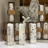 Mini White Bud Vase with quote - 'Thank you for helping me grow' - also available with other sentimental quotes