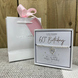 60th Birthday Bracelet in it's gift box with matching Life Charm Gift Bag (Sold separately for £2)