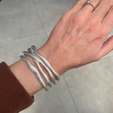 Eliza Gracious - Burnished Silver Wave Bangle EB0281