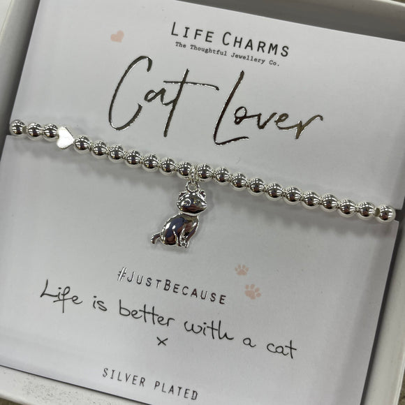 Life Charms Silver Bracelet with Cat charm - 