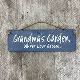 Wooden Hanging Sign - "Grandma's garden..."