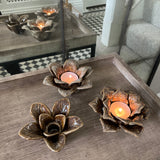 Wikholmform - Unique design & products from Scandinavia Sally Brown Melange Flower Candle Holders 11x6cm approx 05348