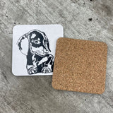 Penguin Ink Dachshund Dog Coaster 10cm Melamine with cork backing 