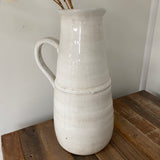 Cream Distressed Ceramic Jug H34.5cm