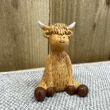 Sitting Harry the Highland Cow Figure - 9cm