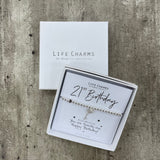 21st Birthday Silver Bracelet in Life Charms Gift Box