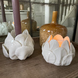 Wikholmform - Unique design & products from Scandinavia Nerea White Flower Candle Holders - 2 styles petals & shells 05539 13x10cm approx