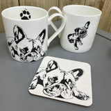 French bulldog bone china mug & coaster