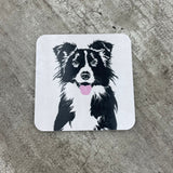 Penguin Ink Sheepdog Dog 10cm Melamine Coaster with cork backing