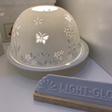 Light Glow Lithophane T-Light Candle Holder -  Butterflies