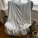 Malini Super Soft Fleece throw with Sherpa Reverse - Silver