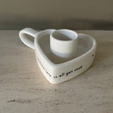 Candlestick Heart Quotable Holder - 'Love Is All You Need'