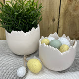 Matte White Egg Shell Pot - Large