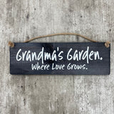 Wooden Hanging Sign - "Grandma's garden..."