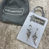 Eliza Gracious - Curved Chilli Heart Dropper Earrings