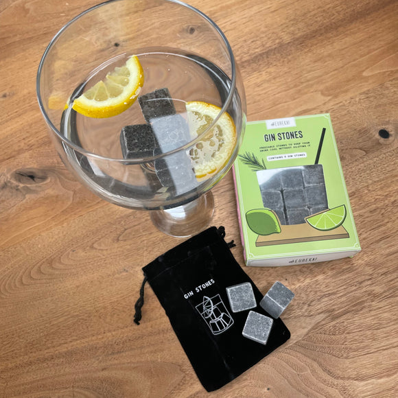 Eureka! Gin Stones Not just for Gin! - Keeping any drink ice cold Fun gift for someone who loves a good drink or goes camping and enjoys a nice cold drink at the end of the day..  Put these stones in the freezer then add to any drink to keep it ice cold without diluting it.