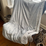 Malini Super Soft Fleece throw with Sherpa Reverse - Silver