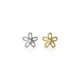 Sweet flower shaped stud earrings presented in a message bottle on a card that reads "little flowers for your birthday"  Sterling Silver