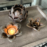Sally Brown Melange Flower Candle Holders