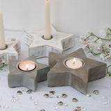 Retreat - Large Grey Star T-light Holder
