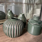 Rustic Green Ceramic Vases