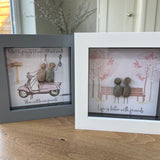 Mini Framed Pebble Art - 'We'll be friends til were old & senile...'