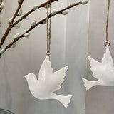 Hanging Decoration - White Enamel Dove | 3 sizes