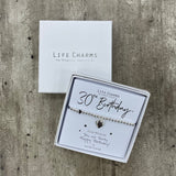 Life Charms 30th birthday bracelet with gift box