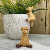 Sitting Harry the Highland Cow Figure & Pot hanger