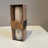Send with love mini 8cm white Bud Vase with quote; 'Thank you for helping me grow' A thoughtful thank you gift with the 'send with love' gift box