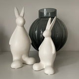 Stylish all white bunnies with a matte finish  perfect for spring