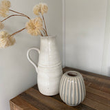 Cream Distressed Ceramic Jug H34.5cm