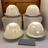 Light Glow Lithophane Dome T-Light Candle Holder
