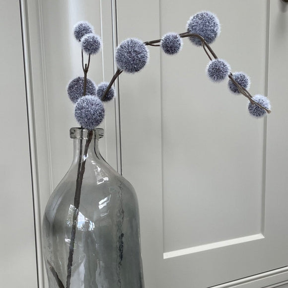 Artificial Sprays - Grey Pom Pom sold as a pack of 3 Height 85cm per stem.  Looks great in a vase and can be bent to suit 