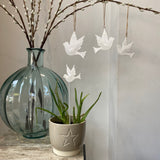 Hanging Decoration - White Enamel Dove | Medium & Large