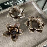 Wikholmform - Unique design & products from Scandinavia  Sally Brown Melange Flower Candle Holders 11x6cm approx 05348