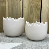 Matte White Egg Shell Pot - Large