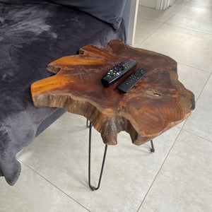 Bali Teak Side Table with Metal Legs *CLICK & COLLECT ONLY*