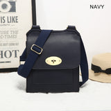 Navy Faux Leather Slim Body Bag H28cm Style 1228