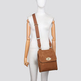 Faux Suede Slim Body Bag - Black