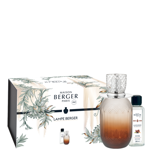 Maison Berger Gift Set  Tan Evanescence Lamp with 250ml Mystic Leather fragrance 4793