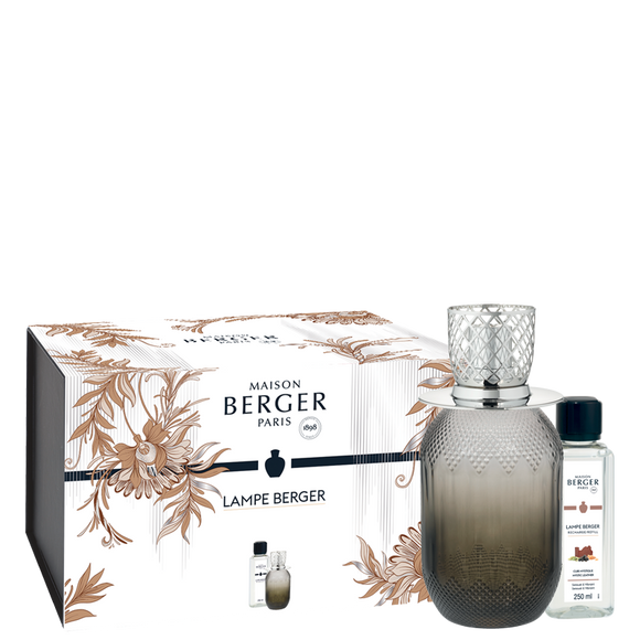 Maison Berger Gift Set  Grey Evanescence Lamp with 250ml Mystic Leather fragrance  4794