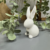 Small cute white Ceramic Rabbit with a single grey heart detail 7.5cm&nbsp;
