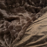 Malini Faux Soft Square Raffles Throw - Chocolate