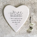 East of India Porcelain Coaster
Heart Quotable Coaster;
'I have so much love you in my heart that I don't know where to put it all' 161