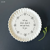 East of India Porcelain Coaster
Round shaped Scallopd Quotable Coaster;
'Let me drink about it and come back to you'