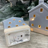 Grey Glazed Ceramic LED House - 2 sizes