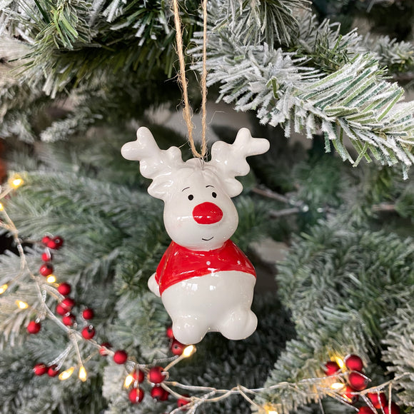 Hanging Ceramic Reindeer Decoration