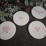 Christmas White Ceramic Coaster  - Santa's favourite