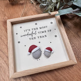 Hanging Wooden Pebble Sign 13cm - Most Wonderful Time...